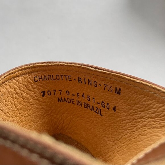 Frye Charlotte Ring 70770 Brown Leather Heeled Mule Clogs Women's Size 7 1/2 M - Picture 2 of 10